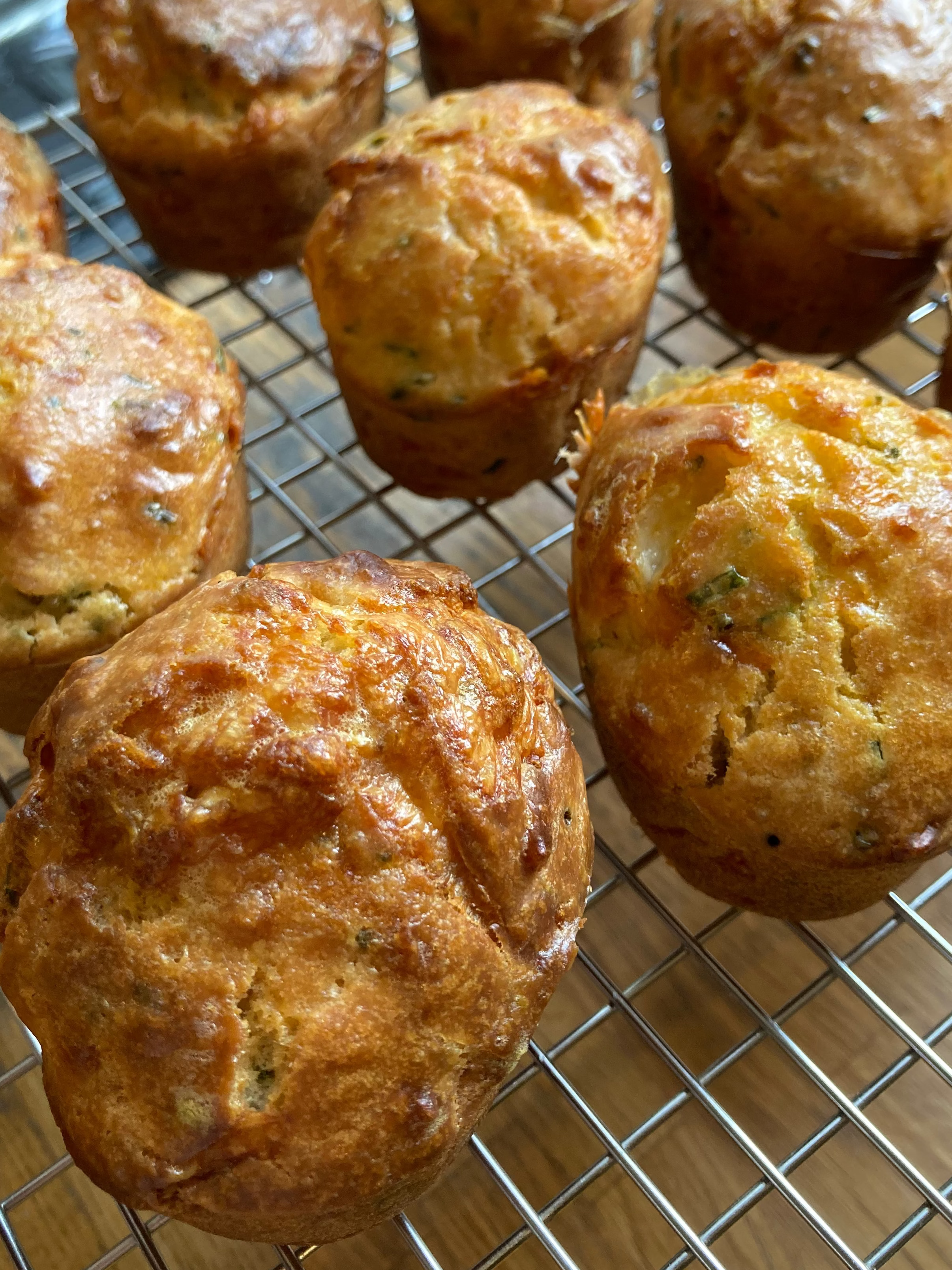Cheddar, chive and sour cream muffins